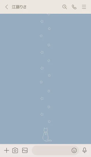 [LINE着せ替え] 猫とスターチャーム (くすみブルー)の画像3