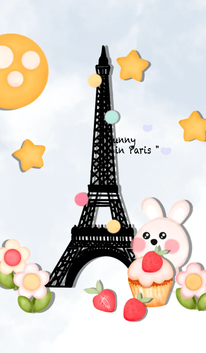 [LINE着せ替え] Happy bunny Happy Paris 4の画像1