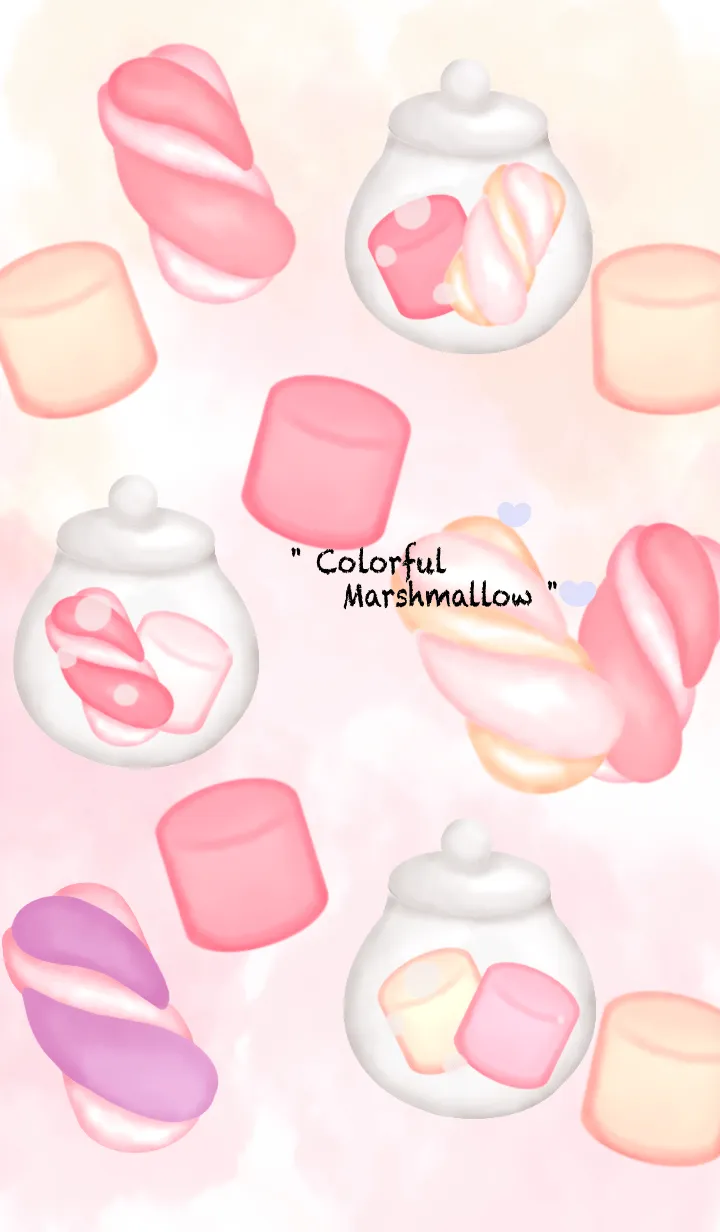 [LINE着せ替え] Happy colorful marshmallow 9の画像1