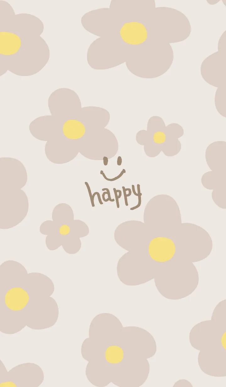 [LINE着せ替え] 北欧風 ベージュお花9の画像1