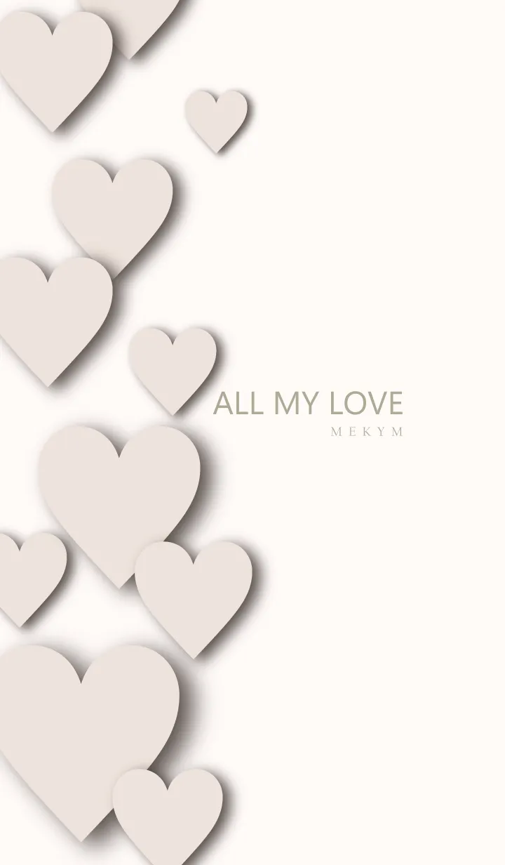[LINE着せ替え] ALL MY LOVE BEIGEHEART 23の画像1