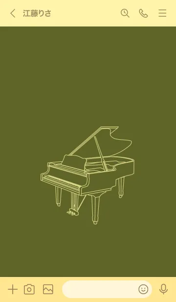 [LINE着せ替え] ピアノ オリーブグリーンの画像3