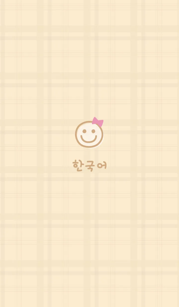 [LINE着せ替え] 韓国チェック柄<リボン>イエローの画像1