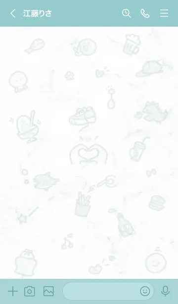 [LINE着せ替え] シンプルなアイコン18♥ブルーグリーン05_1の画像3