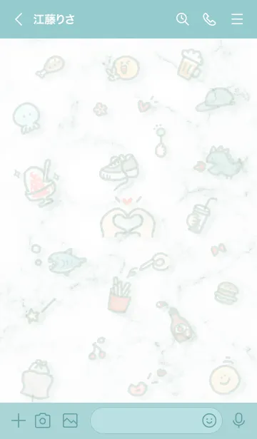 [LINE着せ替え] シンプルなアイコン19♥ブルーグリーン06_1の画像3