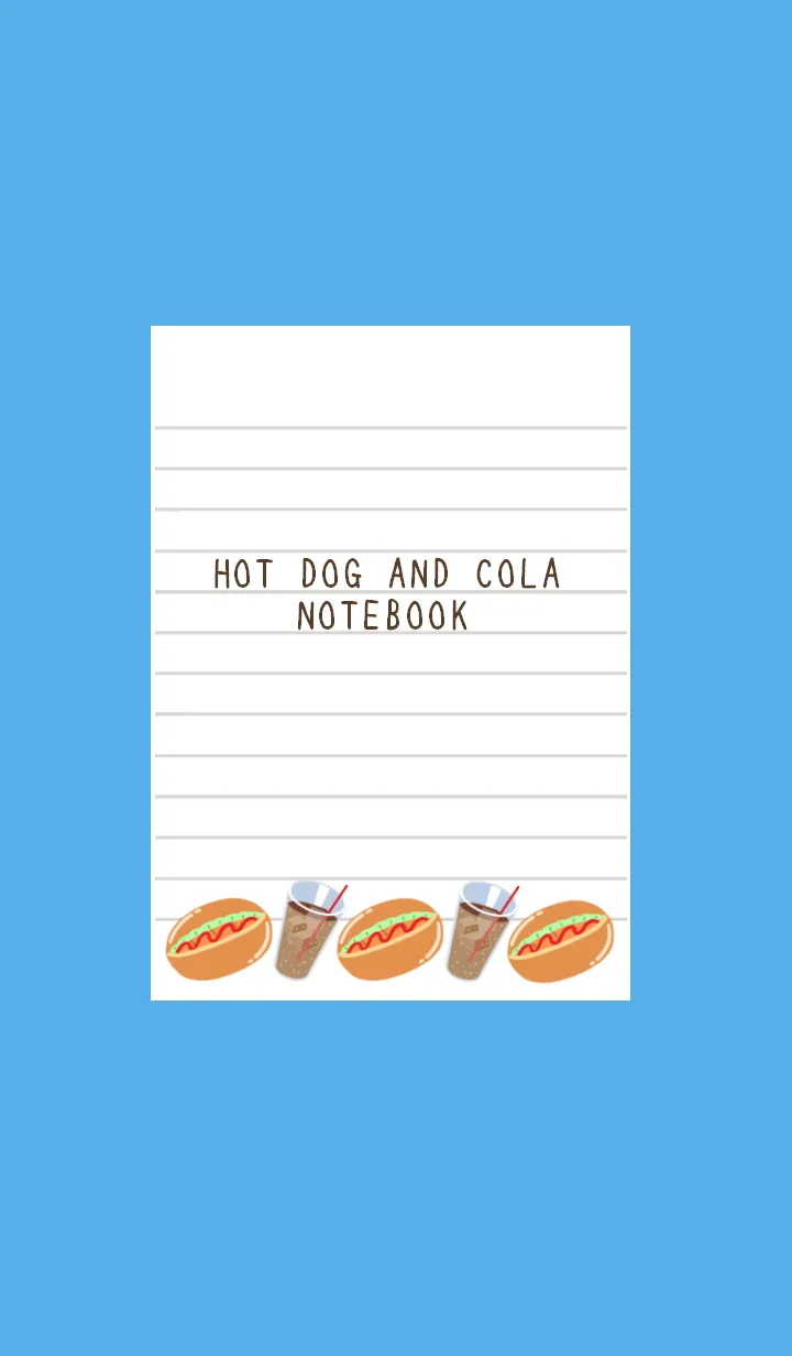 [LINE着せ替え] ホットドッグとコーラのノート/ブルーの画像1