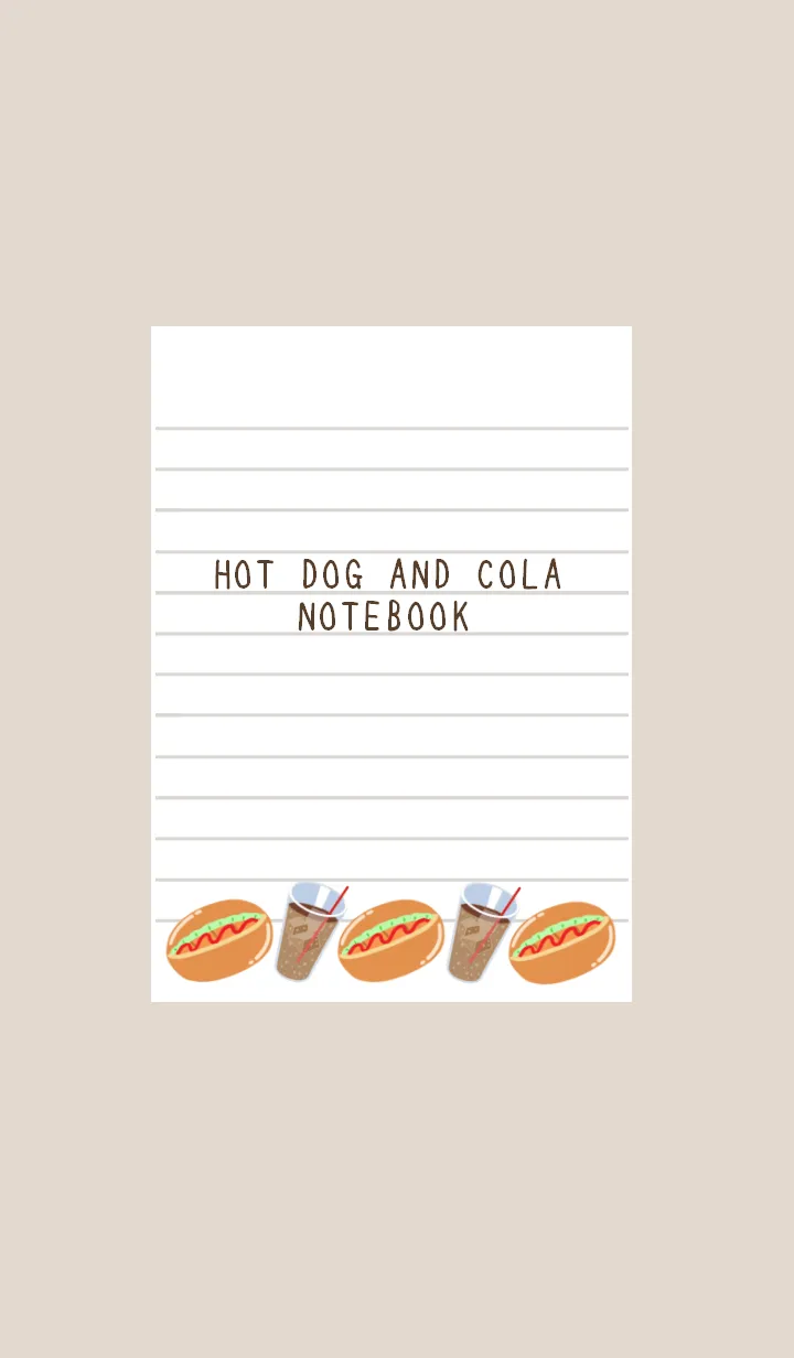 [LINE着せ替え] ホットドッグとコーラのノート/ベージュの画像1