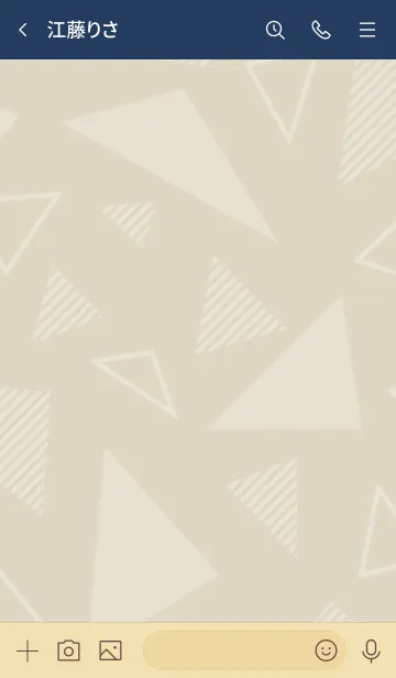 [LINE着せ替え] シンプル 白三角 ベージュ3の画像3