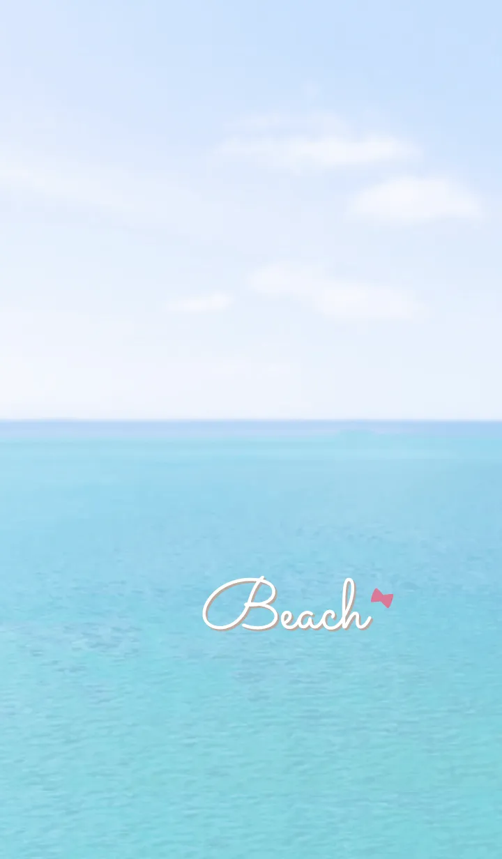 [LINE着せ替え] 海と空 リボン'ベージュ'の画像1