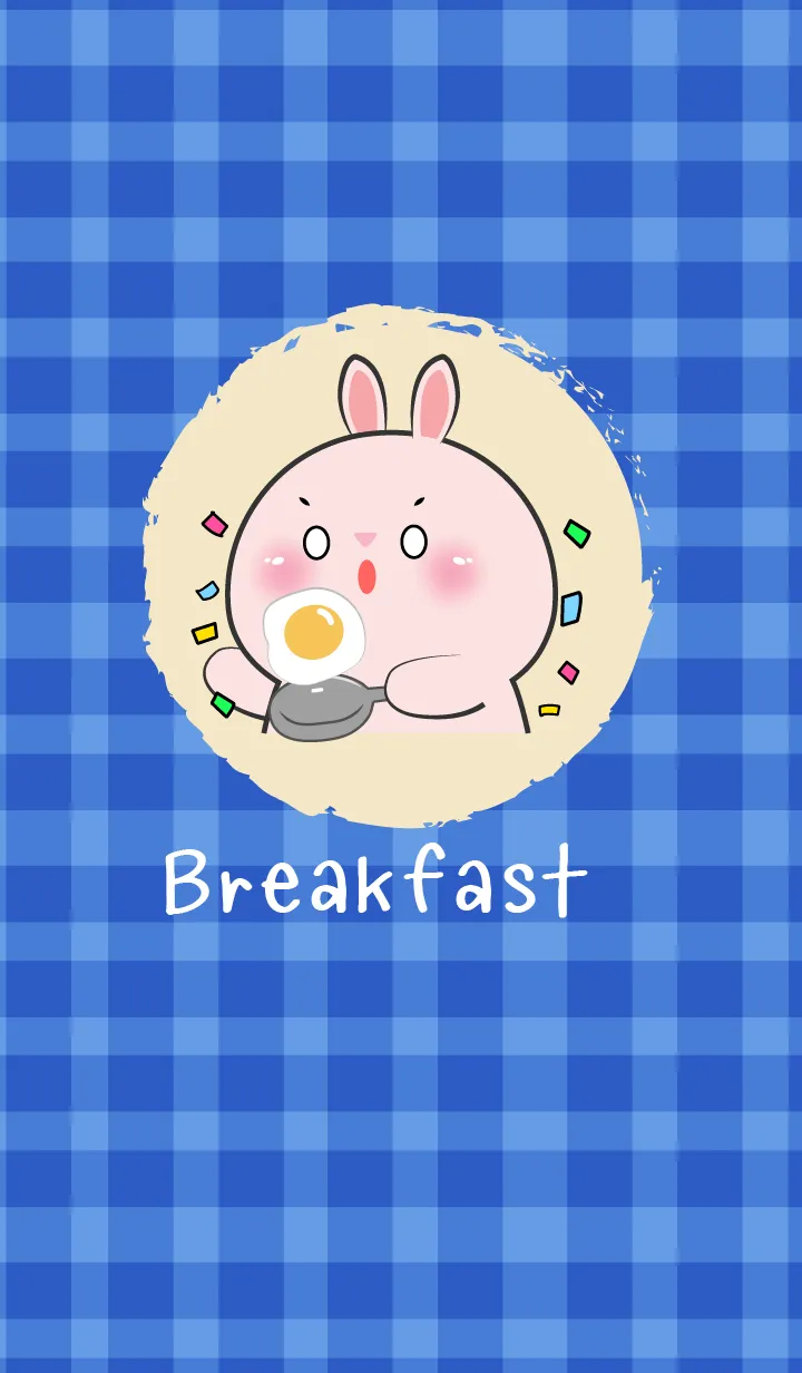 [LINE着せ替え] Simple Breakfast Pink Rabbit Theme (JP)の画像1