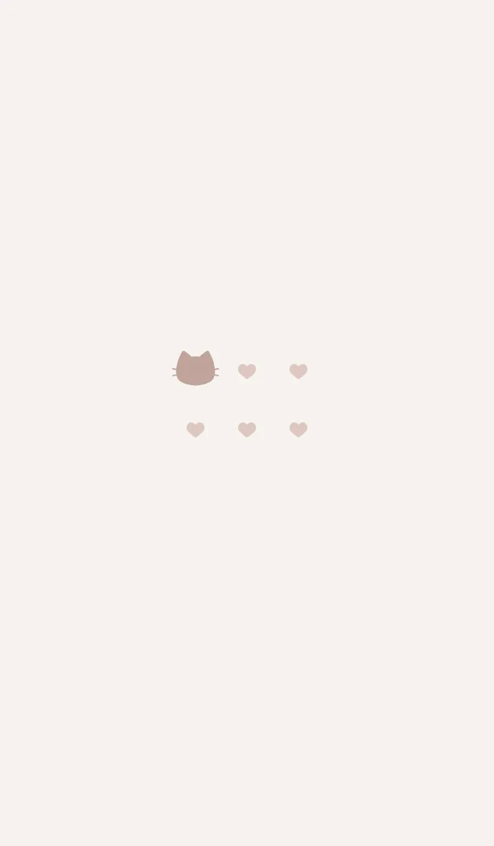 [LINE着せ替え] ねことハート(pink beige)の画像1