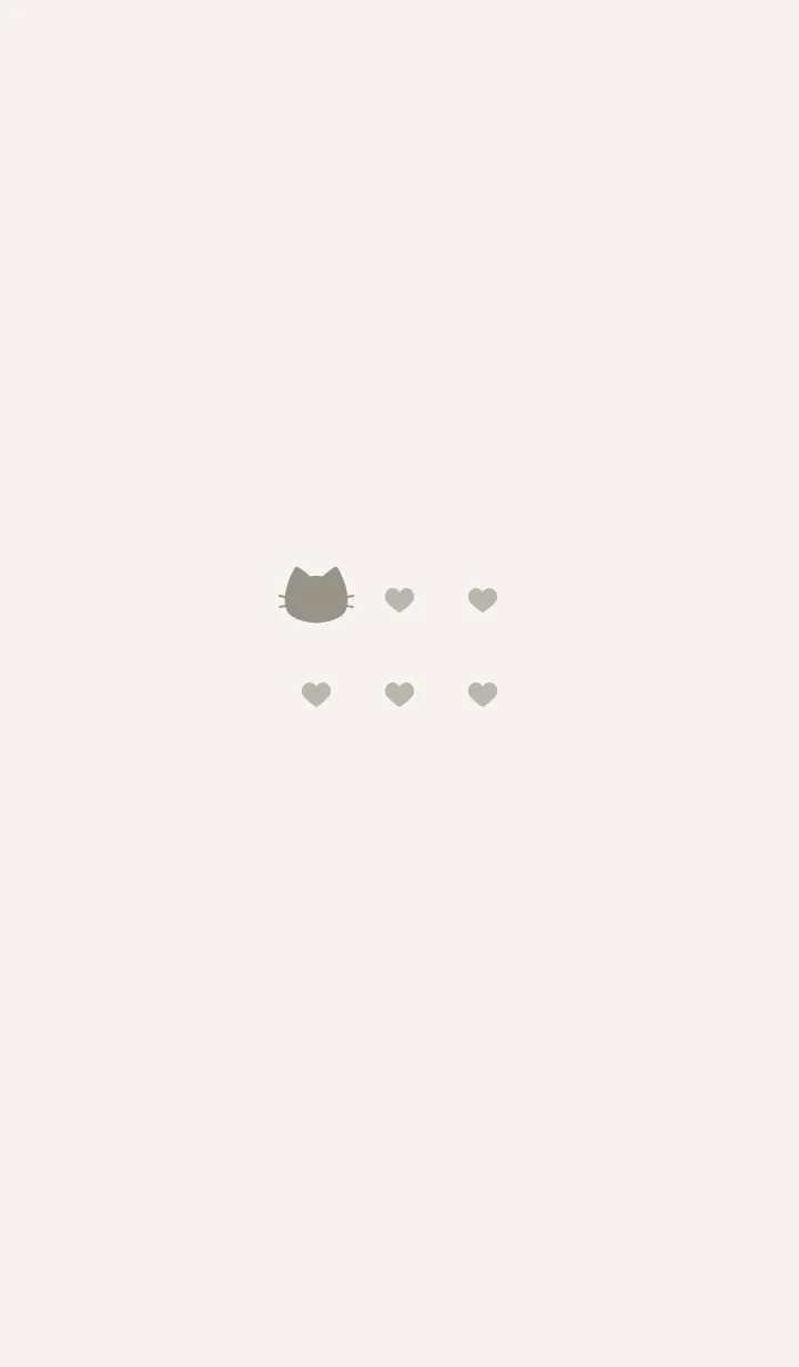 [LINE着せ替え] ねことハート(beige)の画像1