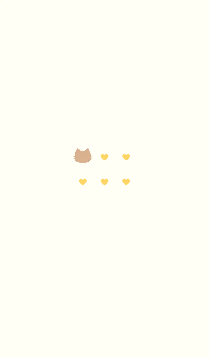 [LINE着せ替え] ねことハート(beige&yellow)の画像1