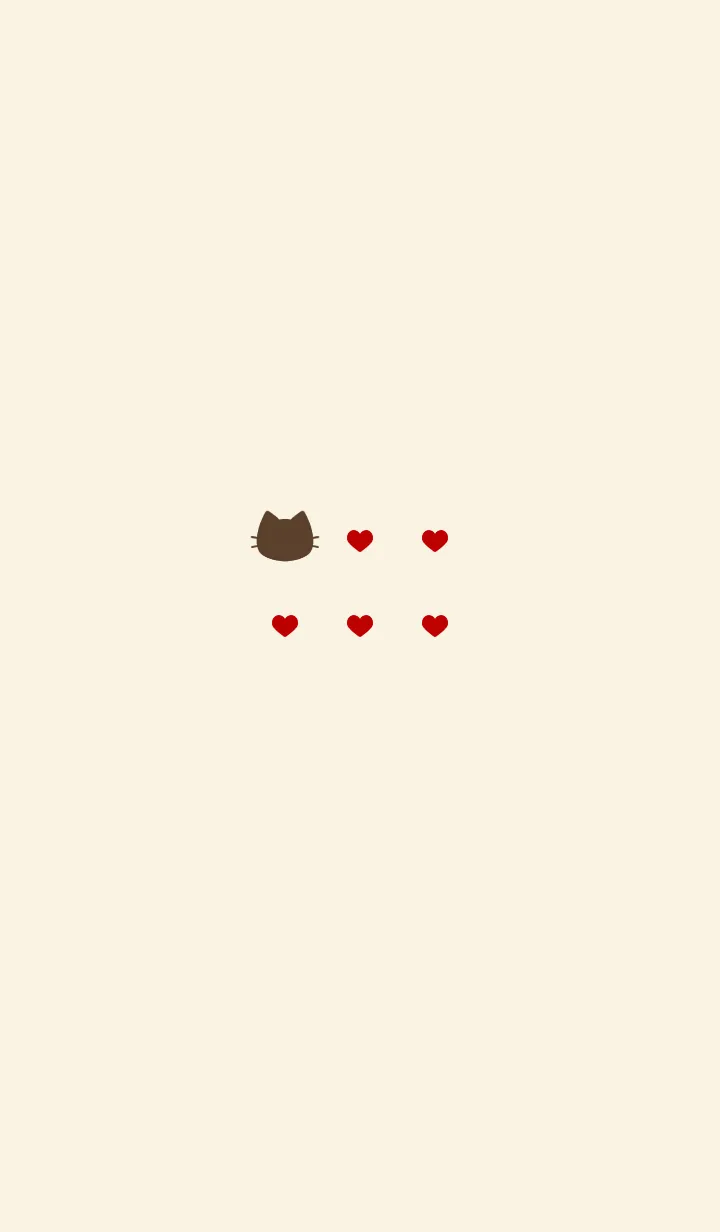 [LINE着せ替え] ねことハート(beige&red)の画像1