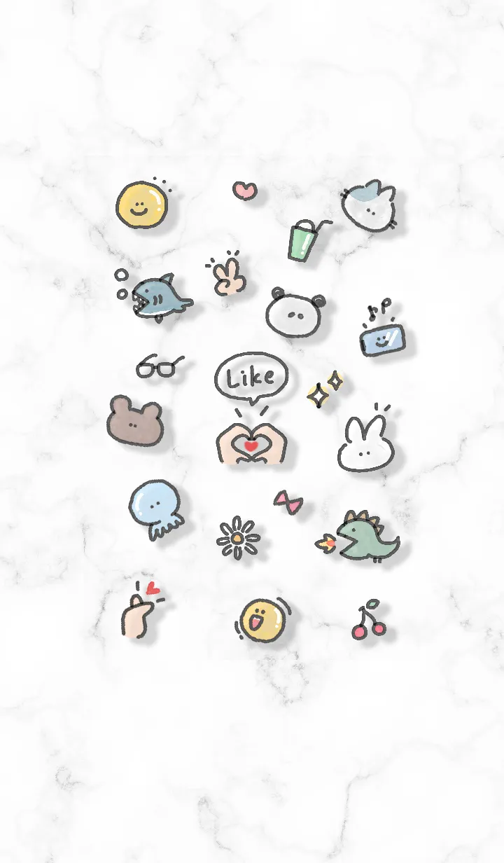 [LINE着せ替え] シンプルなアイコン22♬ホワイト01_1の画像1