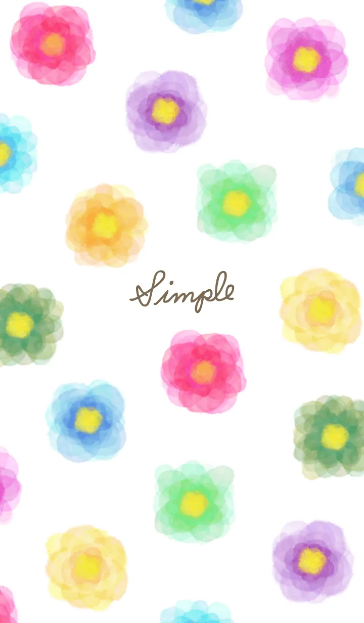[LINE着せ替え] 水彩 お花 カラフル7の画像1