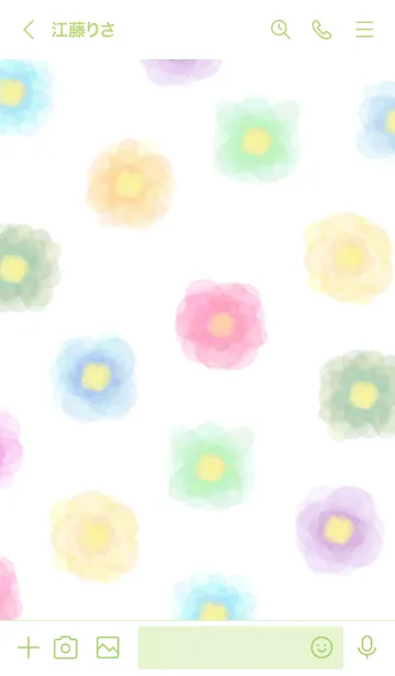 [LINE着せ替え] 水彩 お花 カラフル7の画像3
