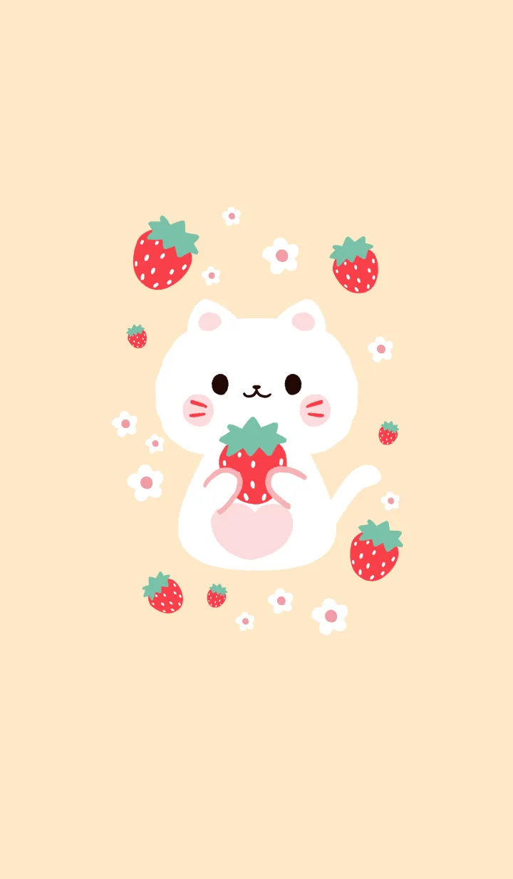 [LINE着せ替え] MEEMEE Cat with strawbrry 20の画像1