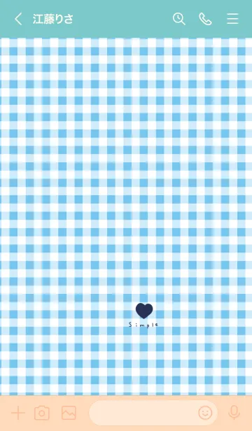 [LINE着せ替え] ブルーチェックとネイビー。ハート。の画像3