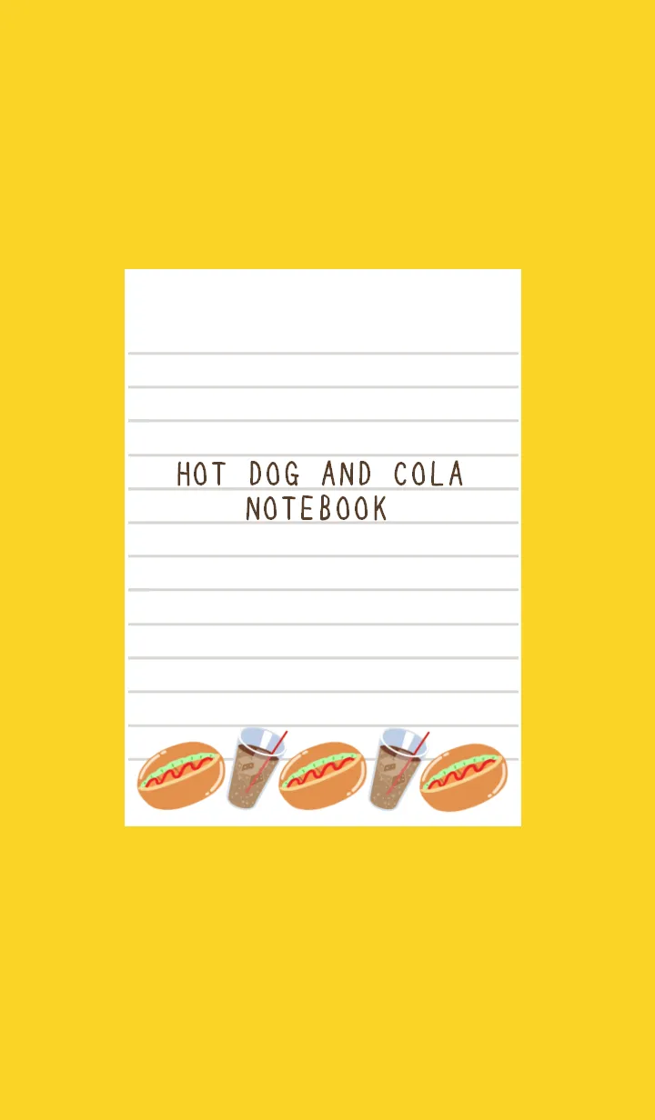 [LINE着せ替え] ホットドッグとコーラのノート/イエローの画像1