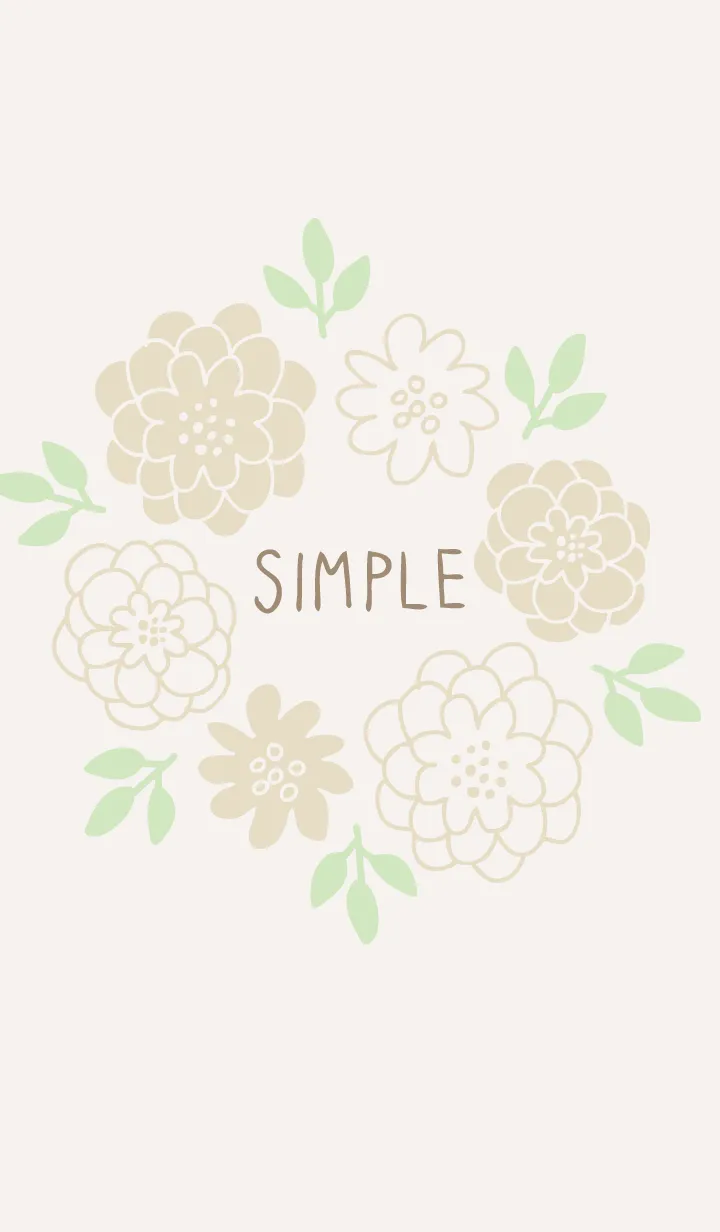 [LINE着せ替え] 花輪 ベージュの画像1