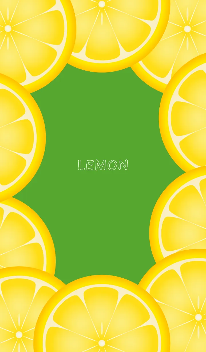 [LINE着せ替え] スライスしたレモンの着せかえ 緑背景の画像1