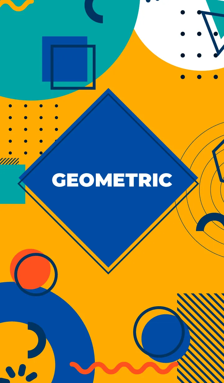 [LINE着せ替え] Flat Geometric Yellow Seaの画像1