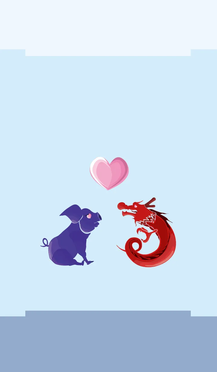 [LINE着せ替え] ekst Blue（Pig）Love Red（Dragon）の画像1