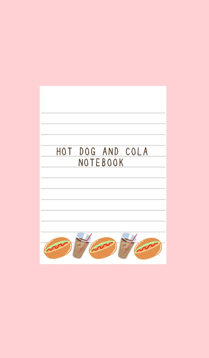 [LINE着せ替え] ホットドッグとコーラのノート/ピンクの画像1