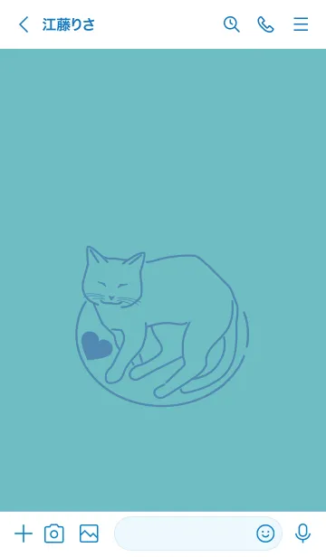 [LINE着せ替え] ネコとハート usumizuiroの画像3