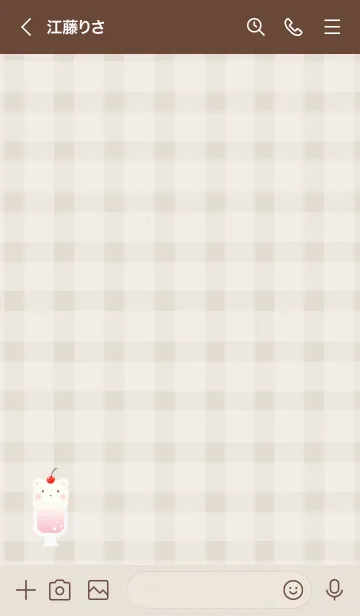 [LINE着せ替え] クリームソーダ -くま- ピーチ チェックの画像3