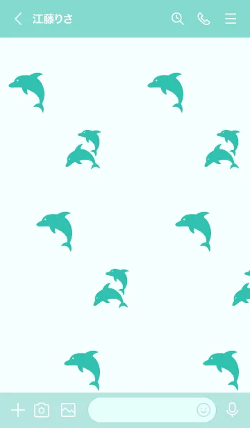 [LINE着せ替え] シンプルなイルカ 水色背景の画像3