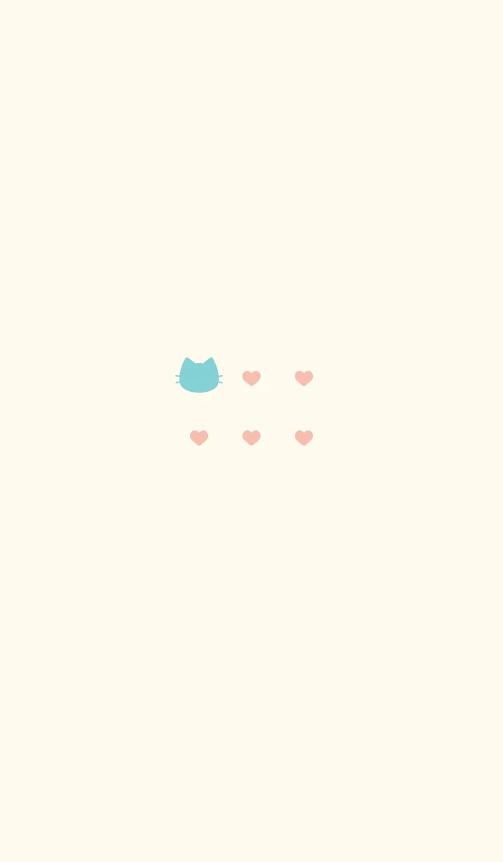 [LINE着せ替え] ねことハート(beige&pastel2)の画像1