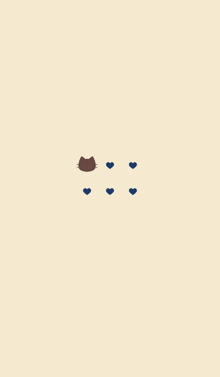 [LINE着せ替え] ねことハート(beige&blue)の画像1