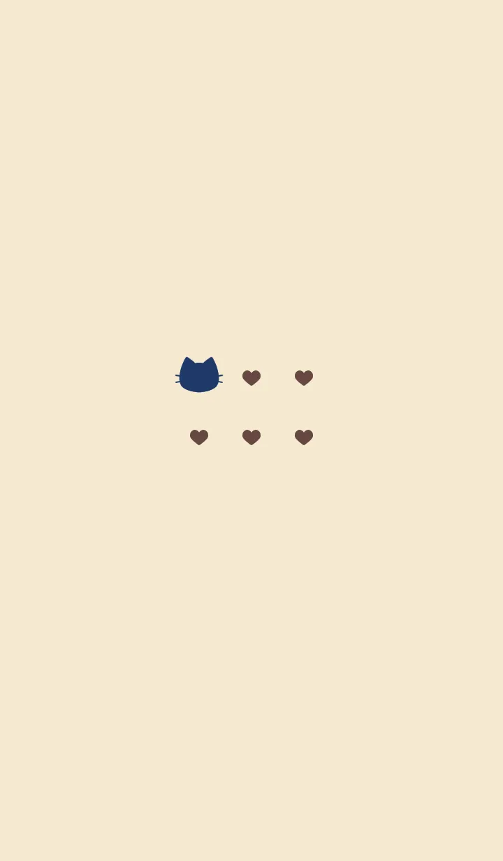 [LINE着せ替え] ねことハート(beige&blue2)の画像1