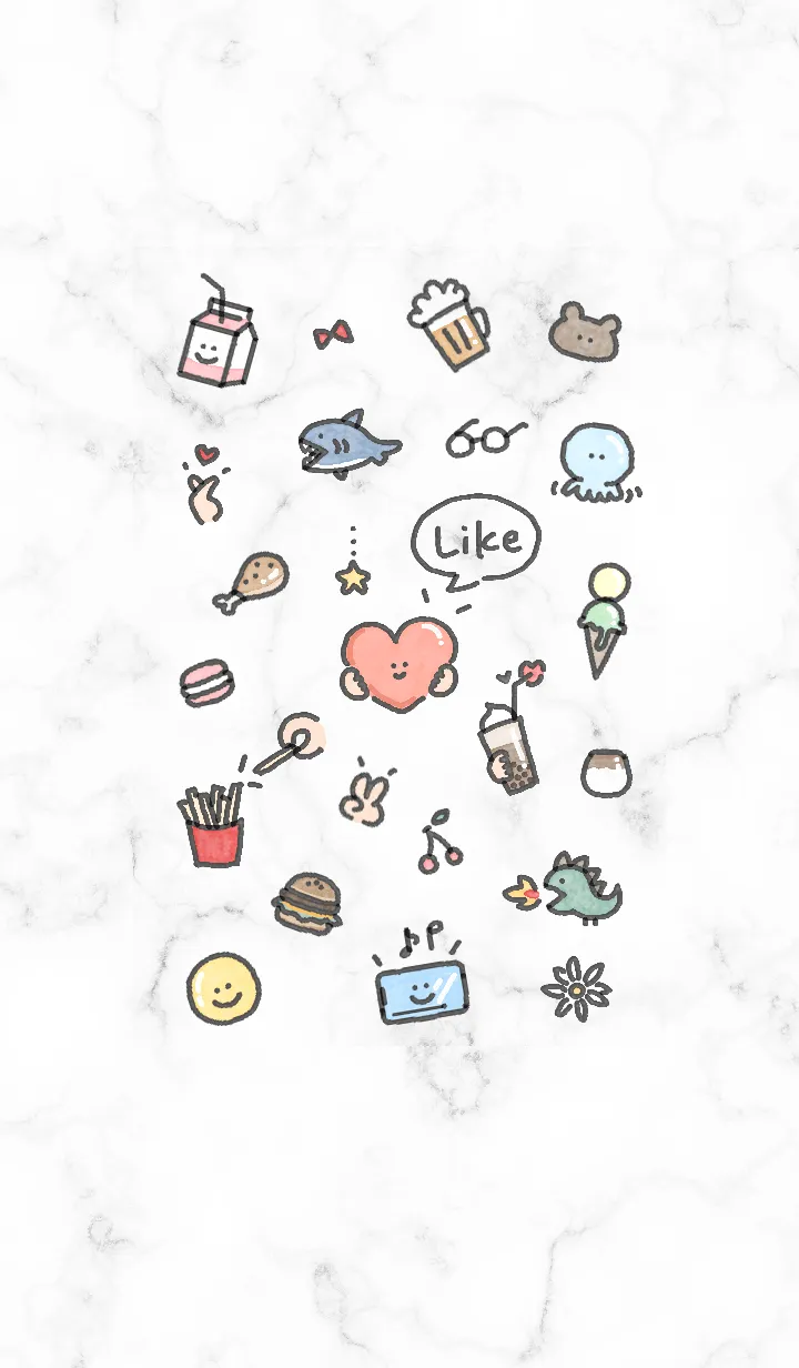 [LINE着せ替え] シンプルなアイコン23♥ホワイト01_1の画像1