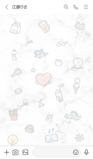 [LINE着せ替え] シンプルなアイコン23♥ホワイト01_1の画像3