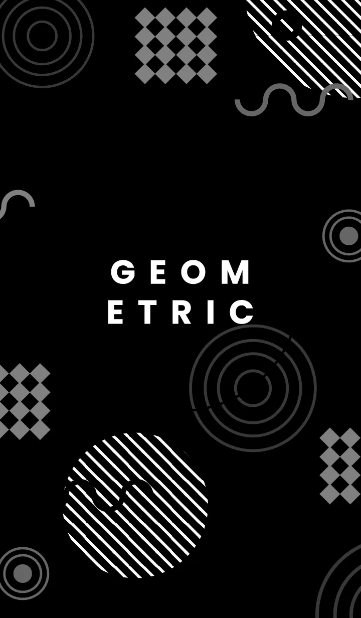 [LINE着せ替え] Flat Geometric Black 5の画像1