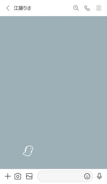 [LINE着せ替え] ゆるい恐竜。ミントグレーと白の画像3