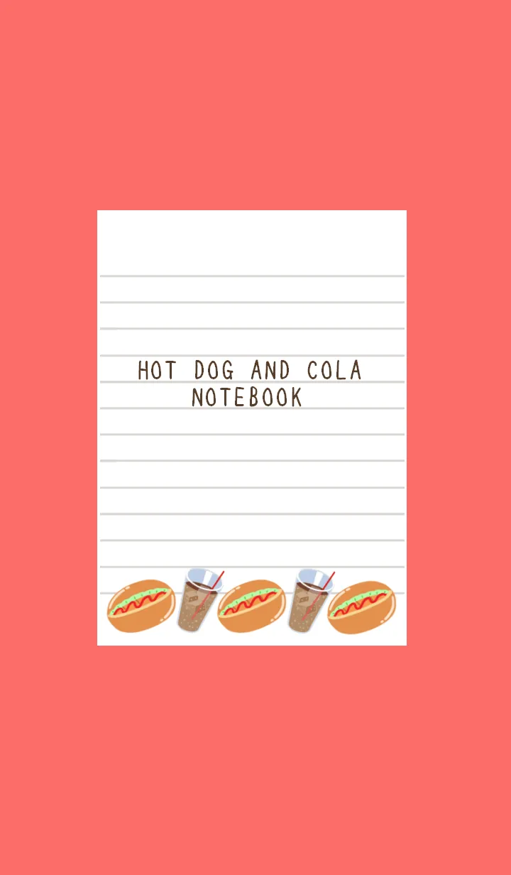 [LINE着せ替え] ホットドッグとコーラのノート/朱色の画像1