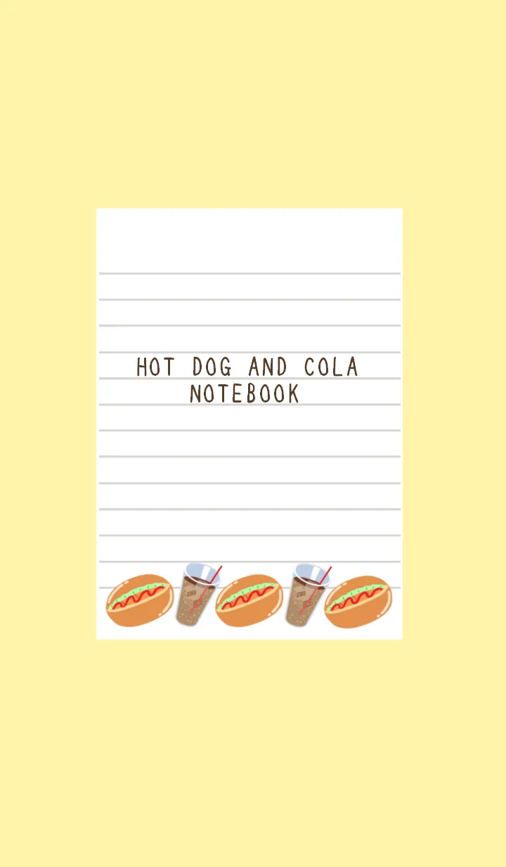 [LINE着せ替え] ホットドッグのノート/ライトイエローの画像1