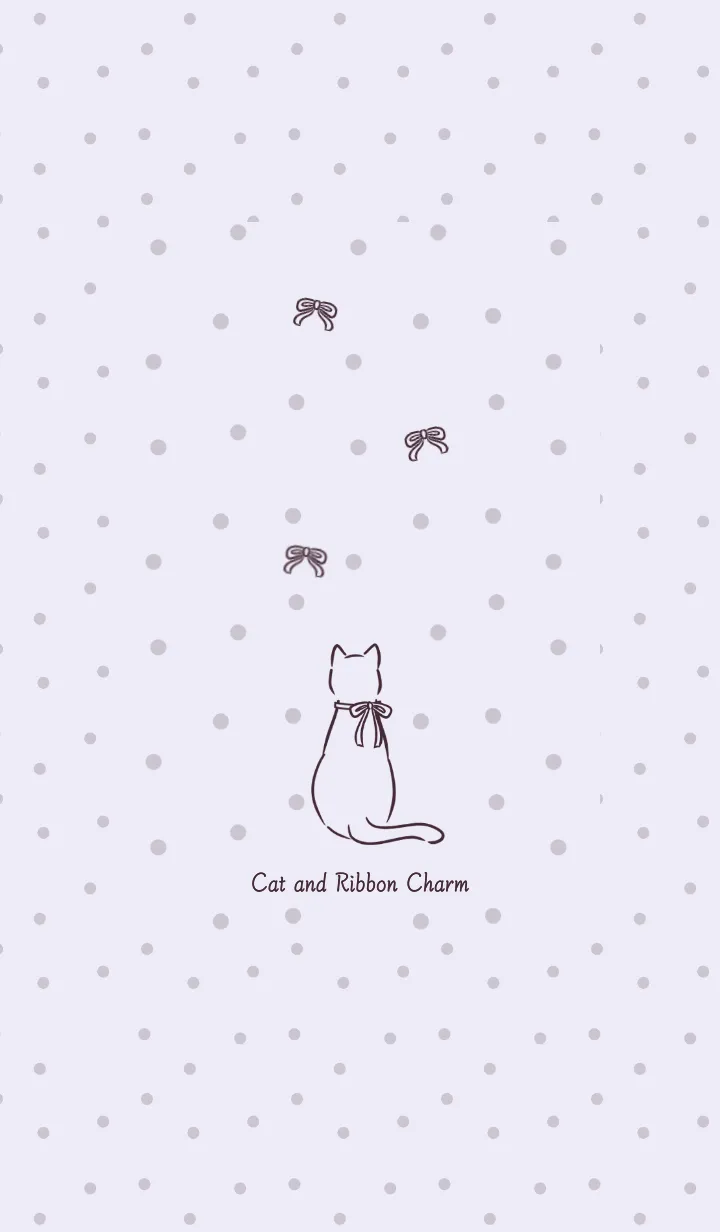 [LINE着せ替え] 猫とリボンチャーム (パープル)の画像1
