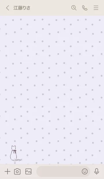 [LINE着せ替え] 猫とリボンチャーム (パープル)の画像3