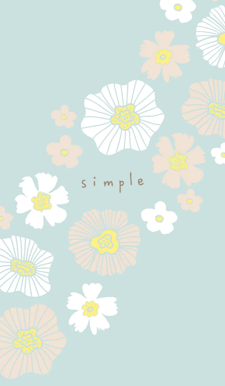 [LINE着せ替え] 白とベージュのお花 斜め19の画像1