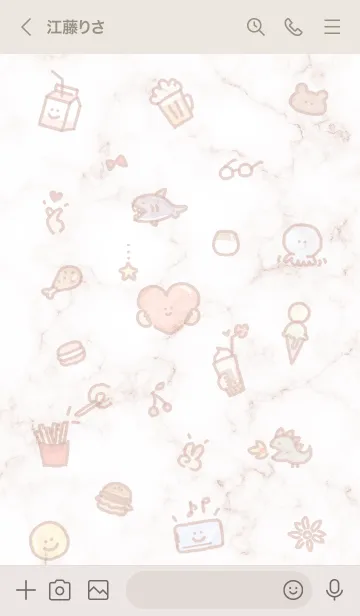 [LINE着せ替え] シンプルなアイコン23♥ピンクブラウン09_1の画像3