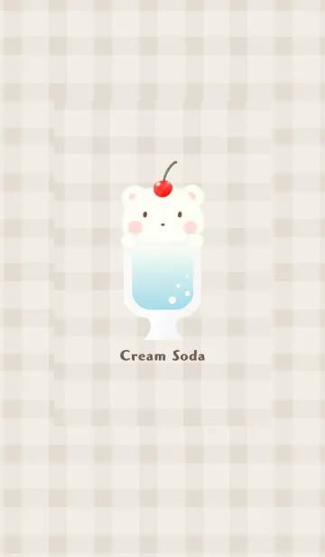 [LINE着せ替え] クリームソーダ -くま- ソーダ チェックの画像1