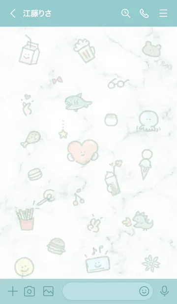 [LINE着せ替え] シンプルなアイコン23♥ブルーグリーン06_1の画像2