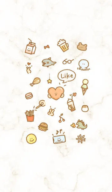 [LINE着せ替え] シンプルなアイコン23♥ベージュ05_1の画像1