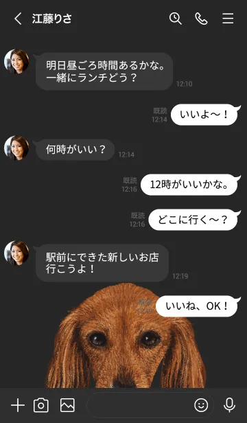 [LINE着せ替え] ICON DOG - ダックスフンド - BLACK/07の画像4