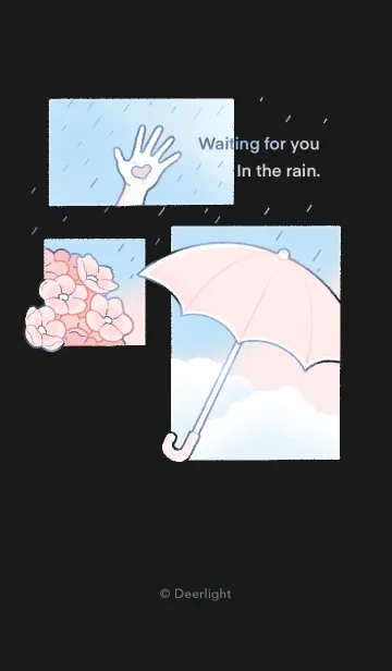 [LINE着せ替え] 日系 - 愛する｜雨の日男の子暗色版の画像1